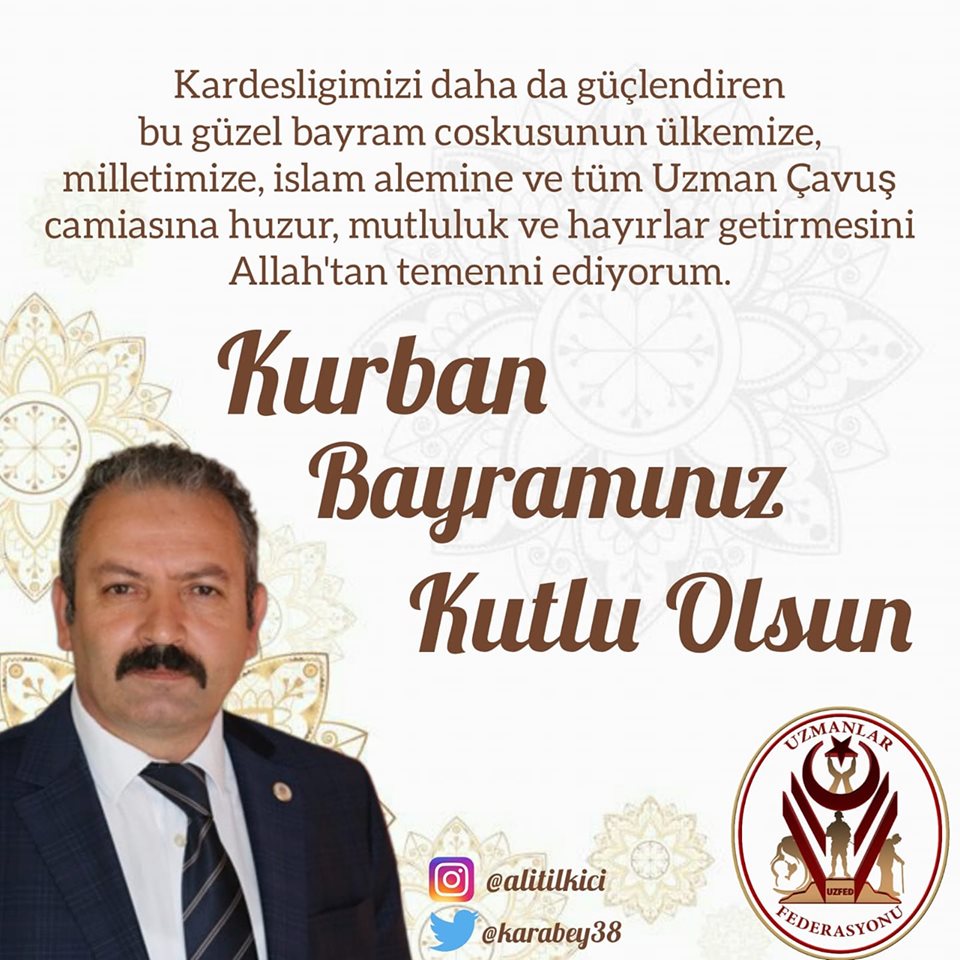 Genel Başkanımız Sn. Ali TİLKİCİ'nin Kurban Bayramı Mesajı